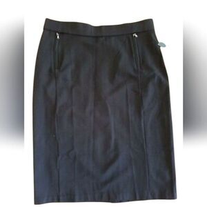 Cameo Appearance Womens Plus Dress Black Stretch Skirt 1X Zipper pockets NWT